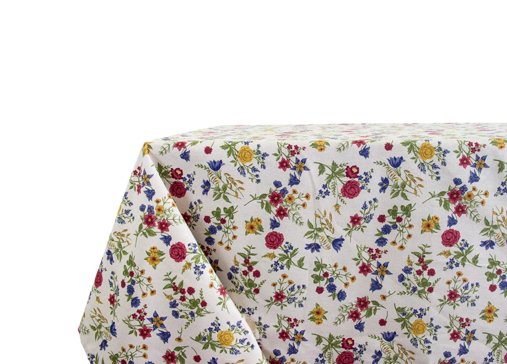 Tovaglia Cucina Copritavolo 100% Cotone Made Italy Disegno Floreale Mazzolino - 140x140 - Mazzolino