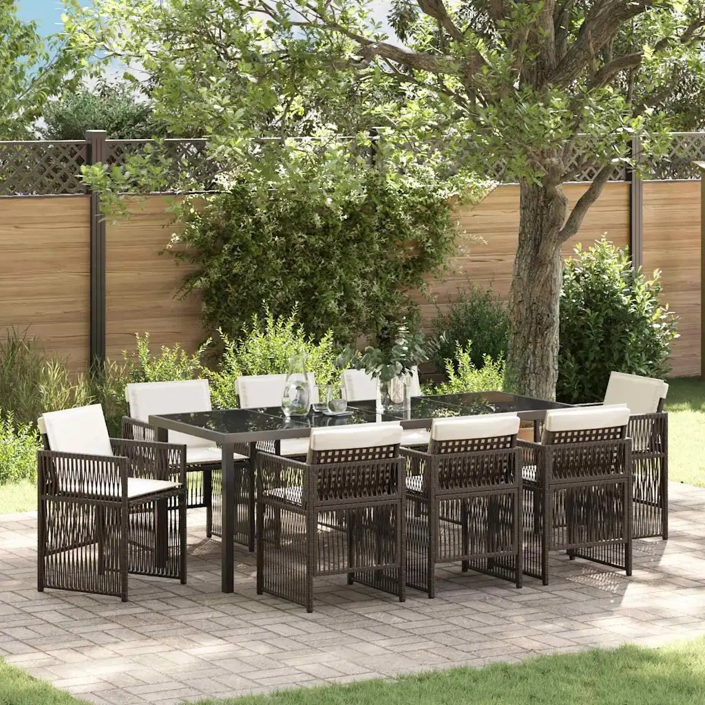 Set da Pranzo per Giardino 9 pcs Marrone 3380660