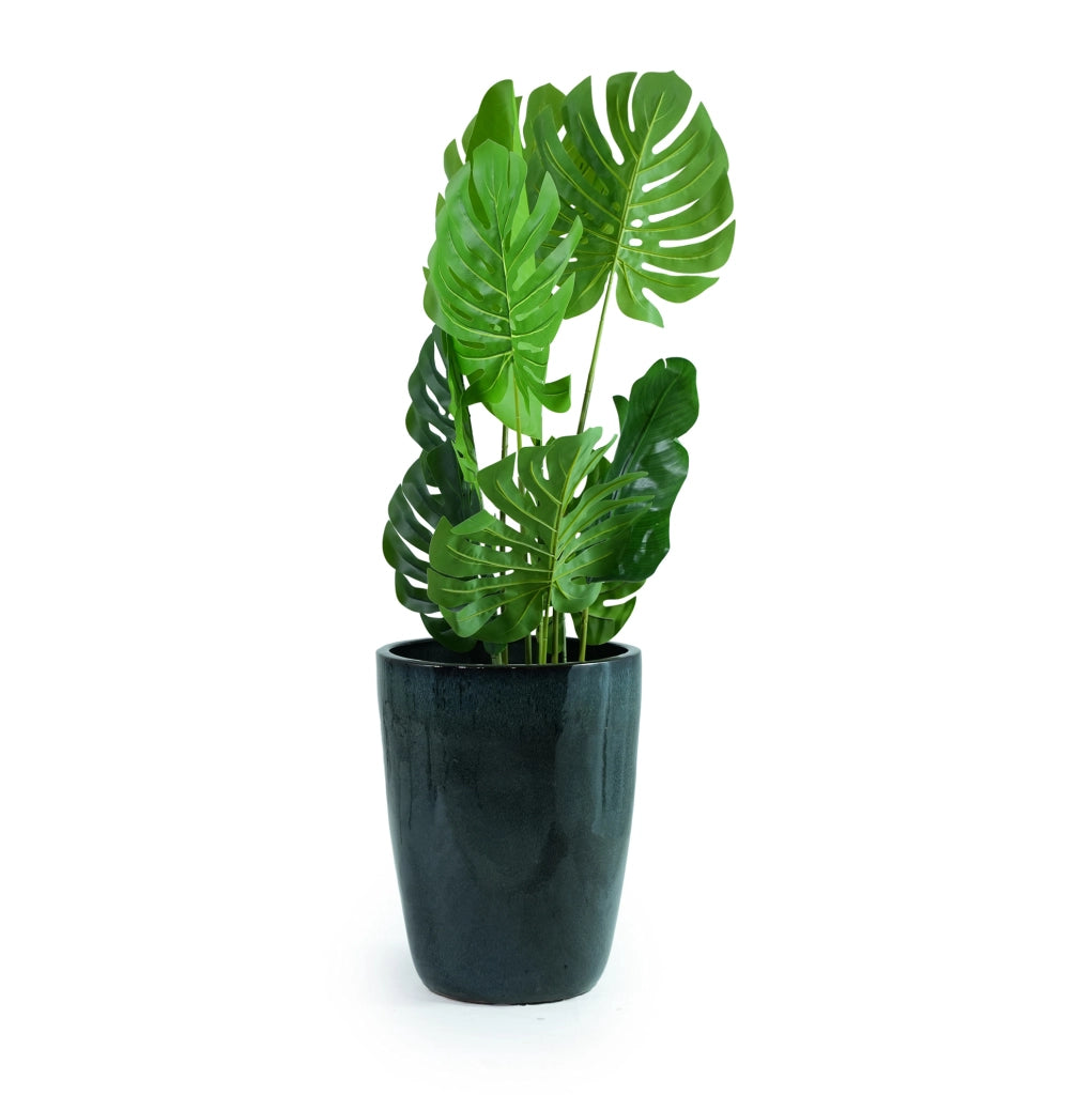 Vaso in ceramica verde muschio Ø38,5 cm, H 49,5 cm con drenaggio