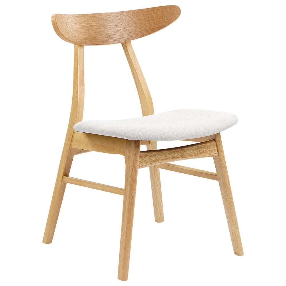 Set di 2 sedie da pranzo in tessuto di poliestere grigio struttura in legno scuro design rustico senza braccioli