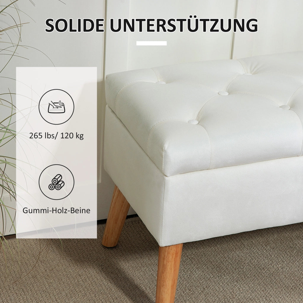 PANCHINA Contenitore imbottita 80x35x40 cm Bianco