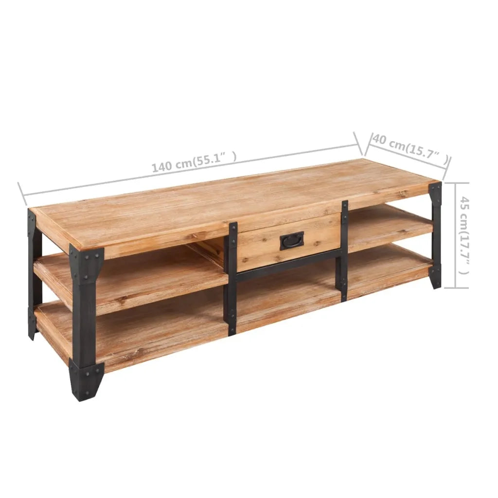 Supporto TV-Braccio TV in Legno Massello di Acacia 140x40x45 cm