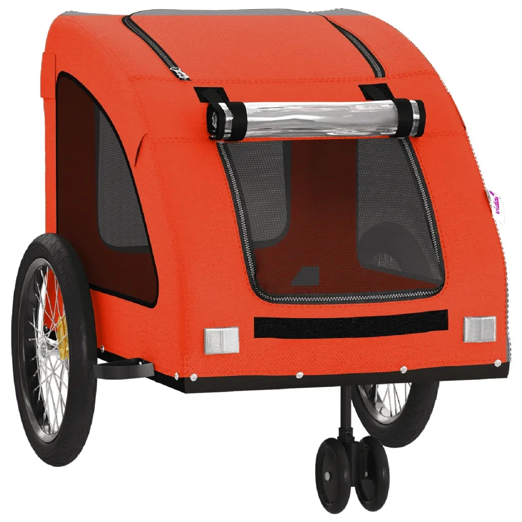 Rimorchio da Bici per Animali Arancione e Grigio Oxford e Ferro CFW9635739