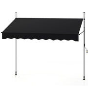 Tenda da sole retrattile manuale con manovella, Tettuccio da esterno regolabile in altezza 250 x 300 cm Nero-Tende parasole