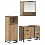 Set di mobili per il bagno con porta 3 pcs Rovere artigianale 3402379