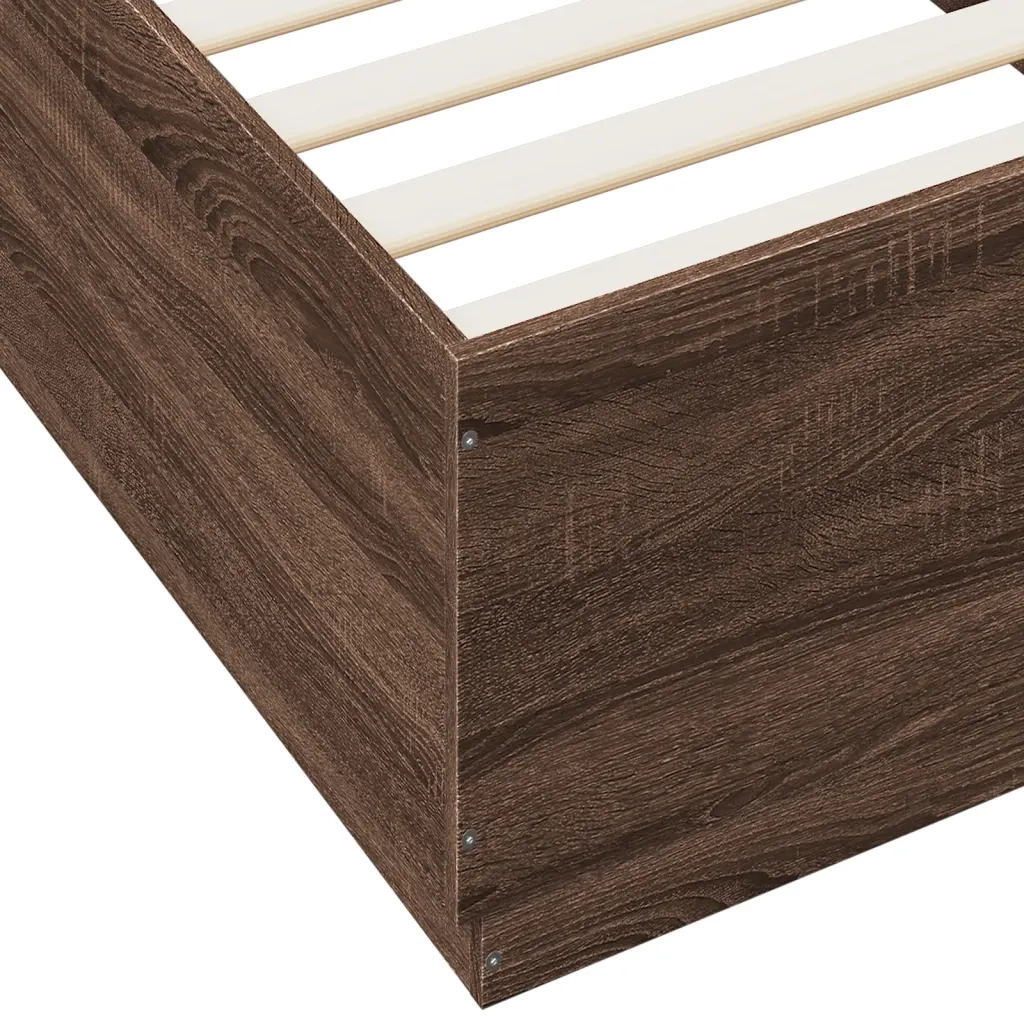 Giroletto-Struttura Letto Rovere Marrone 90x200 cm in Legno Multistrato 391373