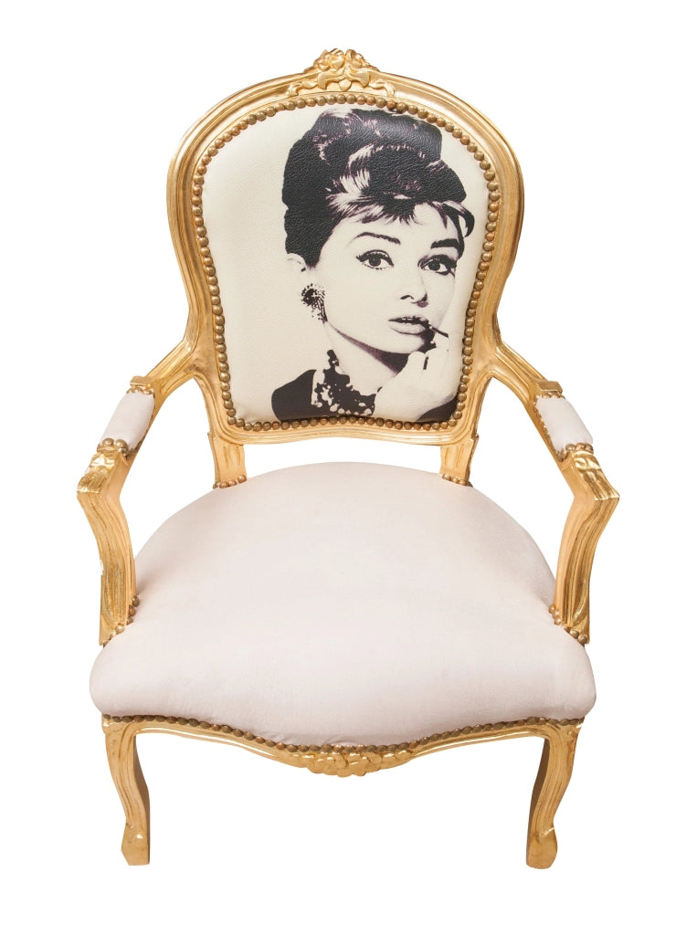 Biscottini Poltrona stile francese Luigi XVI in legno massello di faggio XVI, faggio,