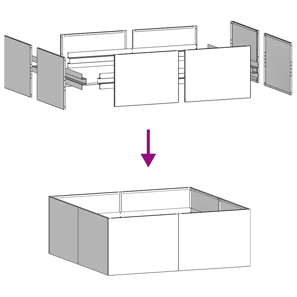 Fioriera 100x100x40 cm in Acciaio Zincato 860820