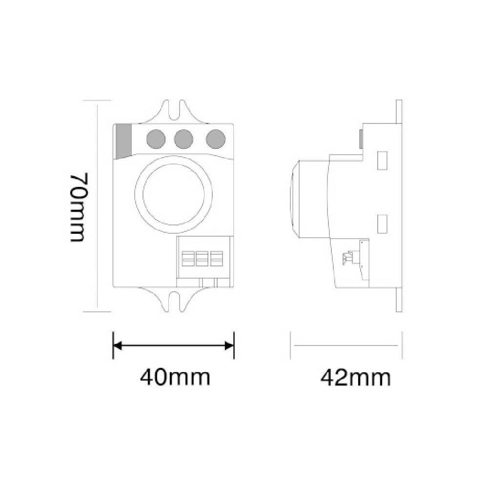 Trade Shop - Sensore Di Movimento A Microonde Yce2001b Per Lampade Lampadine Led Max 800w Ip20 -