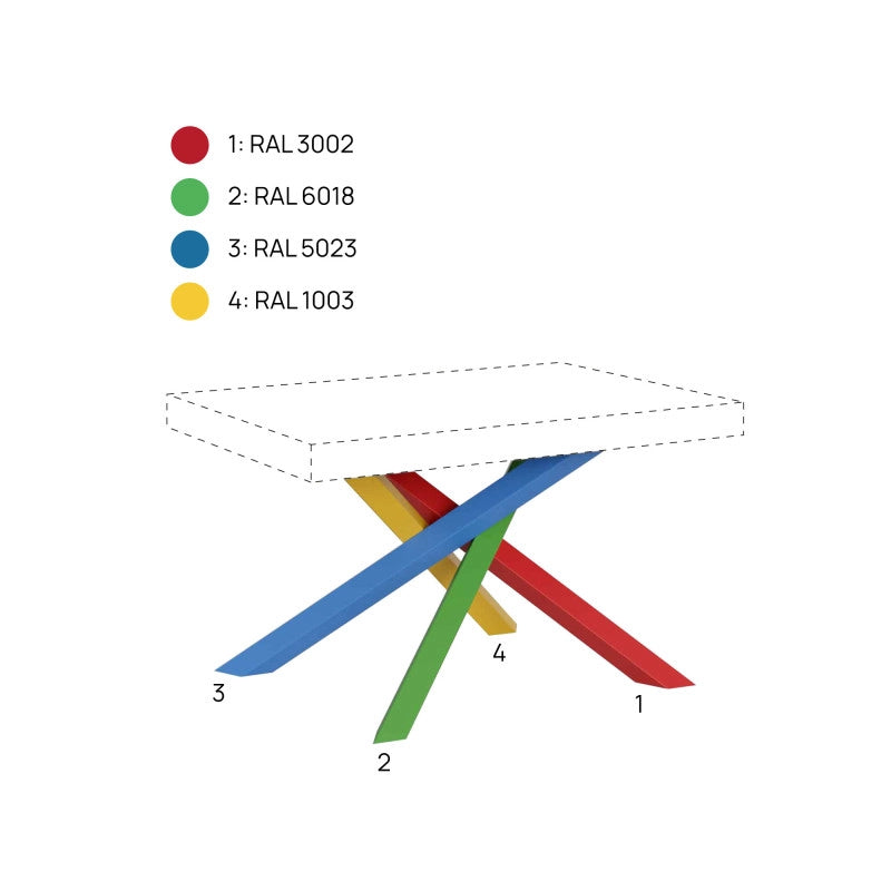 Tavolo allungabile 160/420x90 cm Volantis Premium telaio Multicolore 4/B - Cashmere