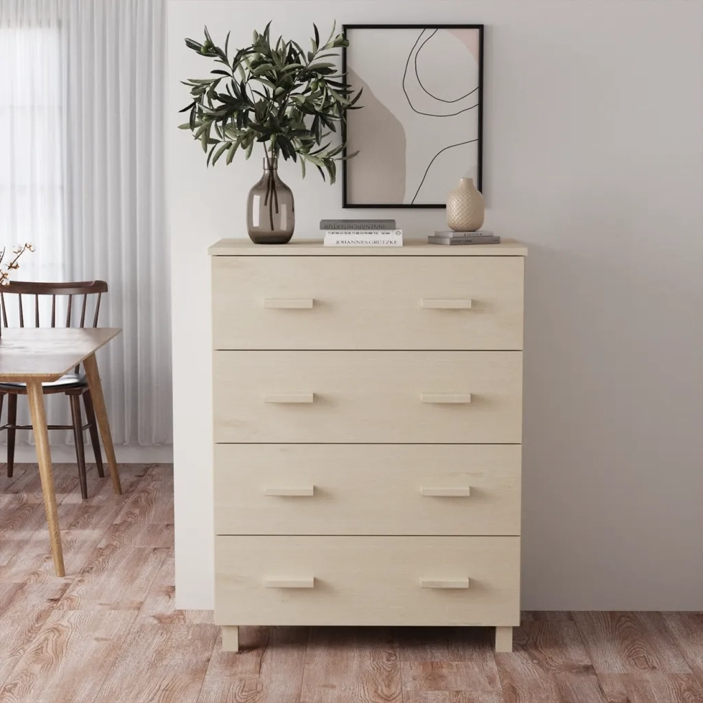 Credenza-Buffet-Armadio da cucina HAMAR ambra 79x40x103,5 cm in Legno Massello di Pino