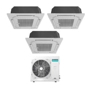 Climatizzatore Condizionatore Hisense Trial Split Inverter a Cassetta 12+12+12 con 4AMW81U4RJC R-32 Wi-Fi Optional 12000+12000+12000 con Telecomando e Pannello Incluso