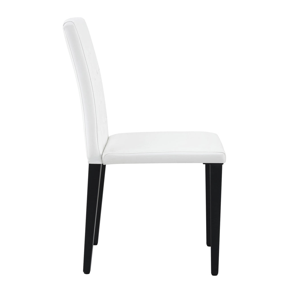 Set di 4 sedie da pranzo in bianco e nero - Zephmum - Gambe in metallo nero, design versatile