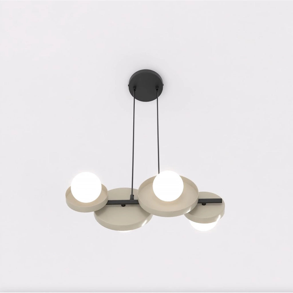 Lampada a sospensione Model in acciaio moka e vetro