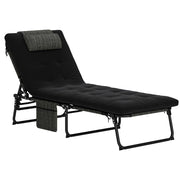 Lettino da giardino pieghevole con cuscino ¨C zephmum ¨C nero