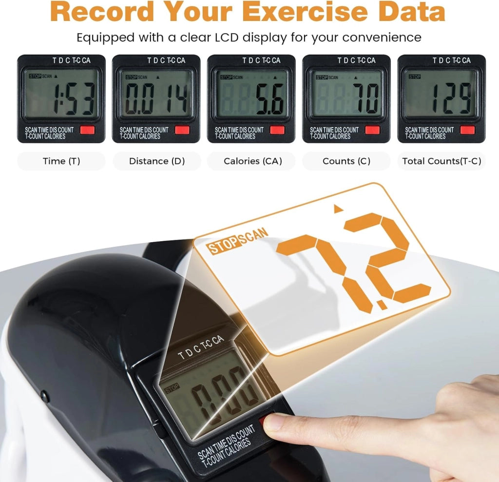 Guarnitura elettrica con display LCD, dispositivo ellittico elettrico, resistenza regolazione manuale, bicicletta ellittica 2 in 1, allenamento gambe e braccia, per casa, ufficio