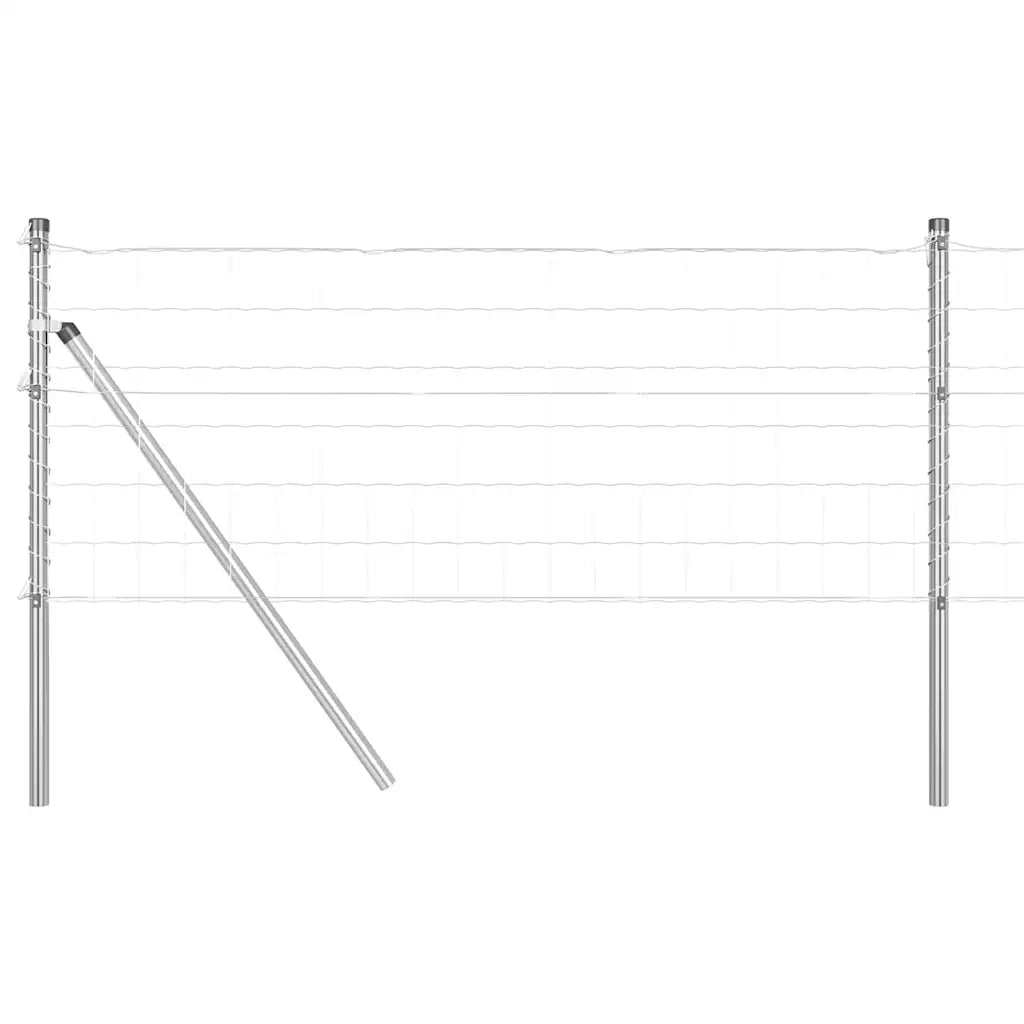 Recinzione con Posto Argento 0,4 x 50 m Acciaio e PVC