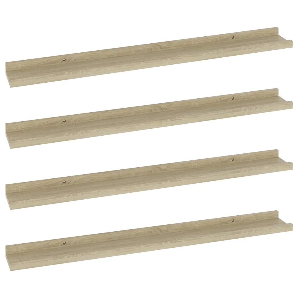Mensole da Parete 4 pz Rovere Sonoma 80x9x3 cm 326686