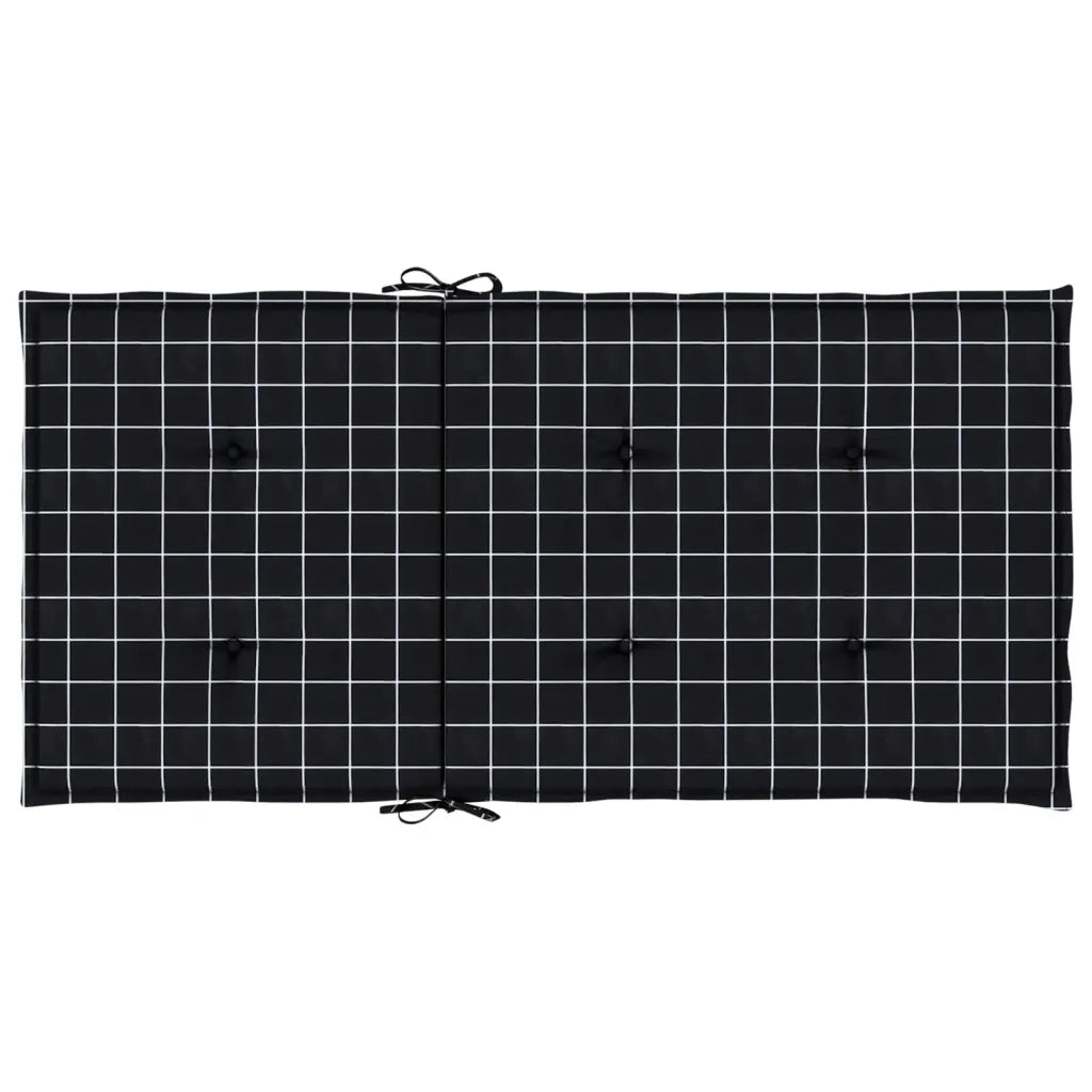 Cuscini Sedia Schienale Basso 4 pz Motivo a Quadri Nero Tessuto 361323
