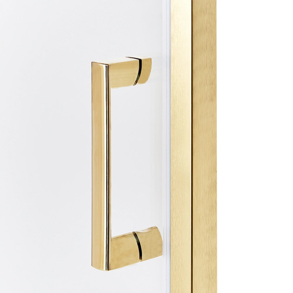 Box Doccia Vetro Temperato dorato Cornice Alluminio Anta Singola Quadrata 80 x 80 x 185 cm