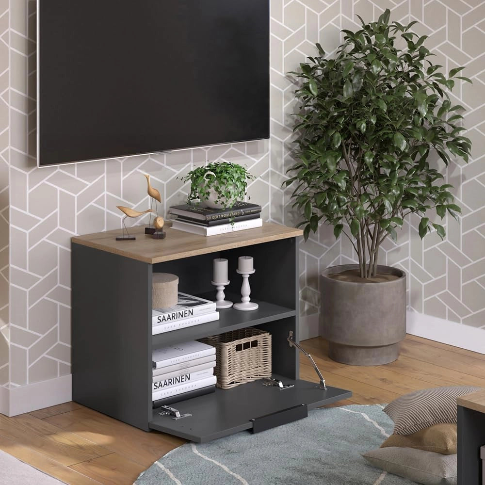 Credenza Wido, Antracite/Sonoma, 60 x 50 cm con patta, adatto per riporre le scarpe nell’ingresso