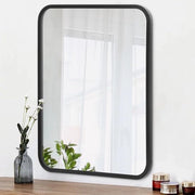 Specchio per Parete Rettilineo con Cornice 40 x 50 cm Nero per Bagno, Camera da Letto, Cucina, Salotto, Cucina, Appeso Orizzontalmente o Verticalmente