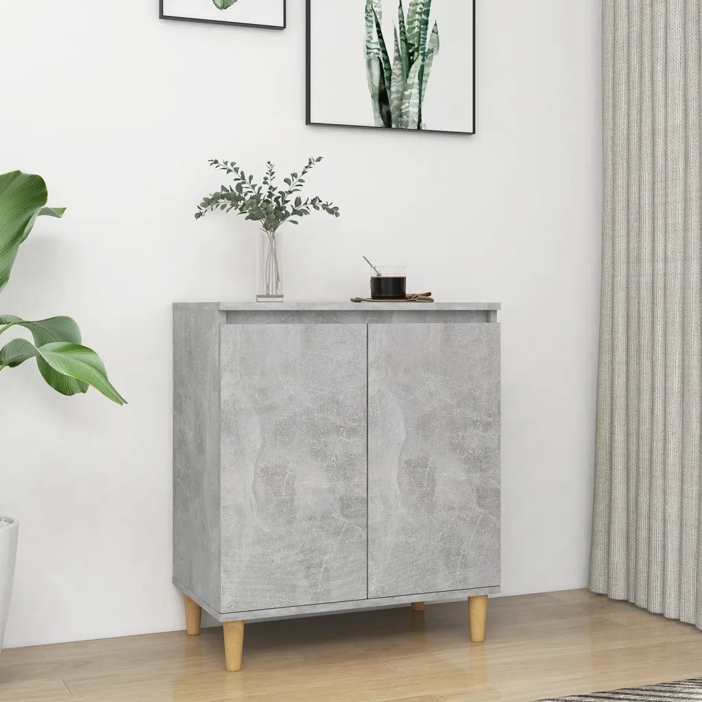 Credenza-Buffet-Armadio da cucina Gambe Massello Grigio Cemento 60x35x70cm Multistrato