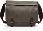 Borsa da spalla in tessuto zeppa per uomo e donna - portafoglio per tablet da 12.9 pollici - borsa per laptop grande borsa per tempo libero viaggi - borsa messaggero in grigio - borsa da lavoro per uomo per la costruzione - dimensione media