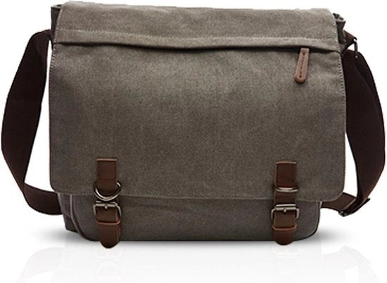 Borsa da spalla in tessuto zeppa per uomo e donna - portafoglio per tablet da 12.9 pollici - borsa per laptop grande borsa per tempo libero viaggi - borsa messaggero in grigio - borsa da lavoro per uomo per la costruzione - dimensione media