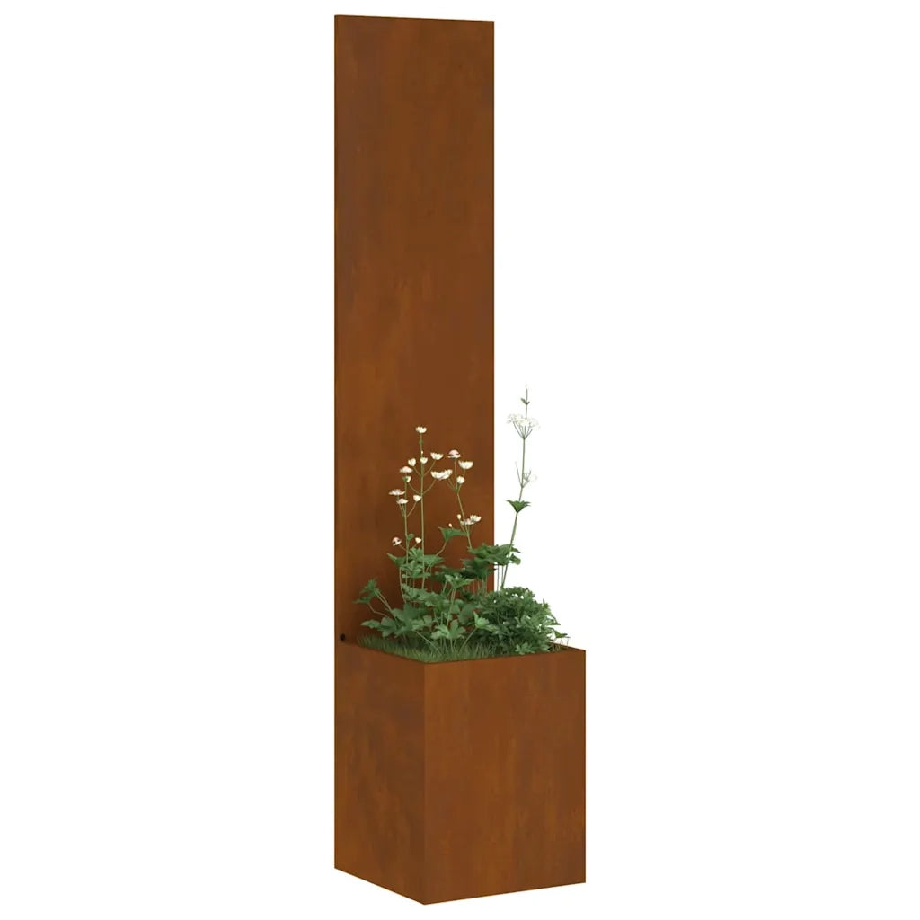 vidaXL Vaso da Giardino con Pannello Decorativo Ruggine 32 x 140 cm