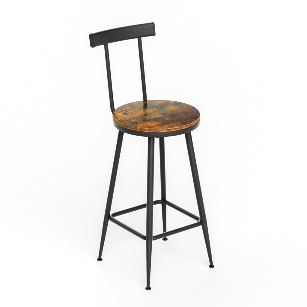 TAVOLO ALTO Set da 3 pezzi 60x60x92 cm Marrone rustico e nero
