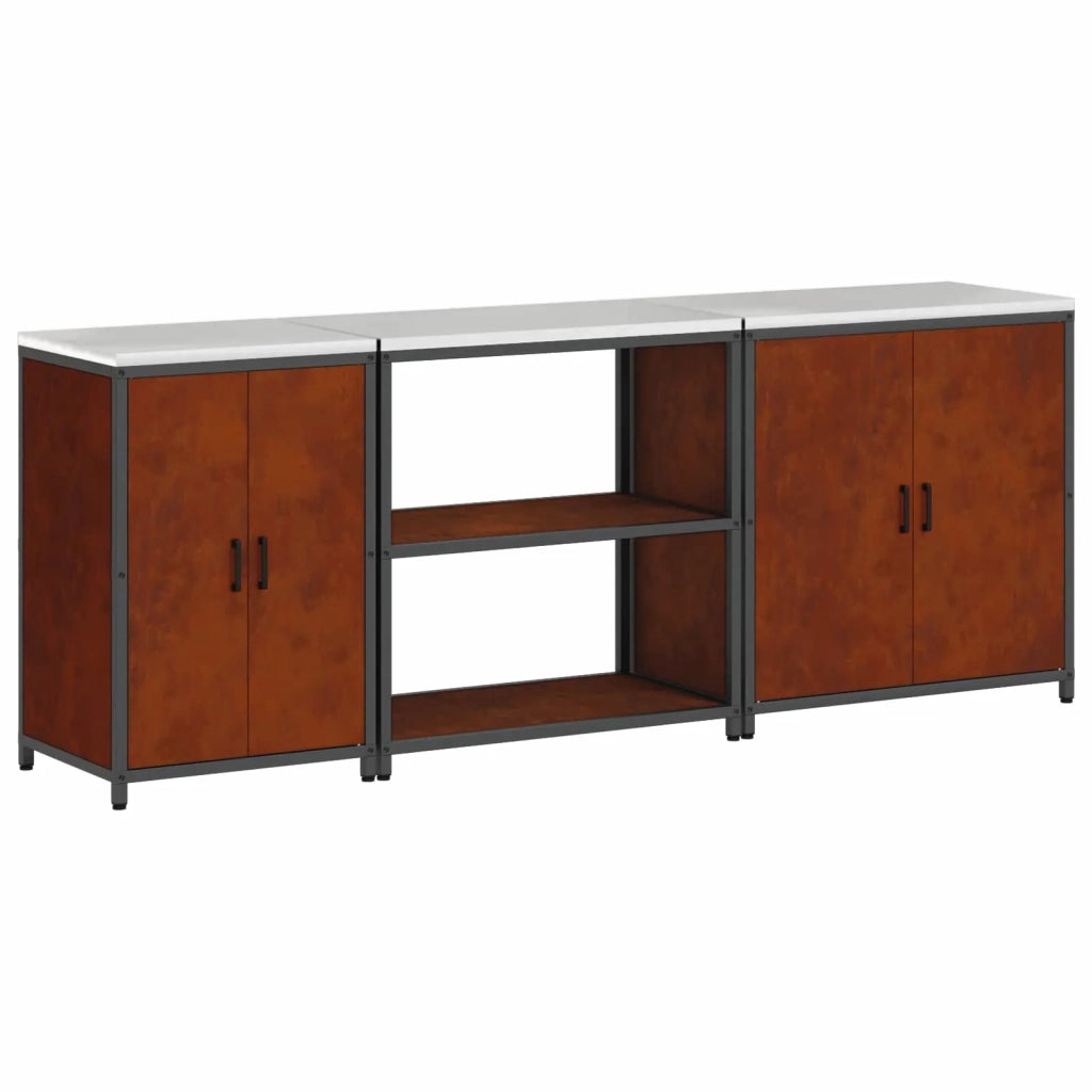 Set di Stoccaggio per Cucina con lo scaffale 3 pcs Ruggine