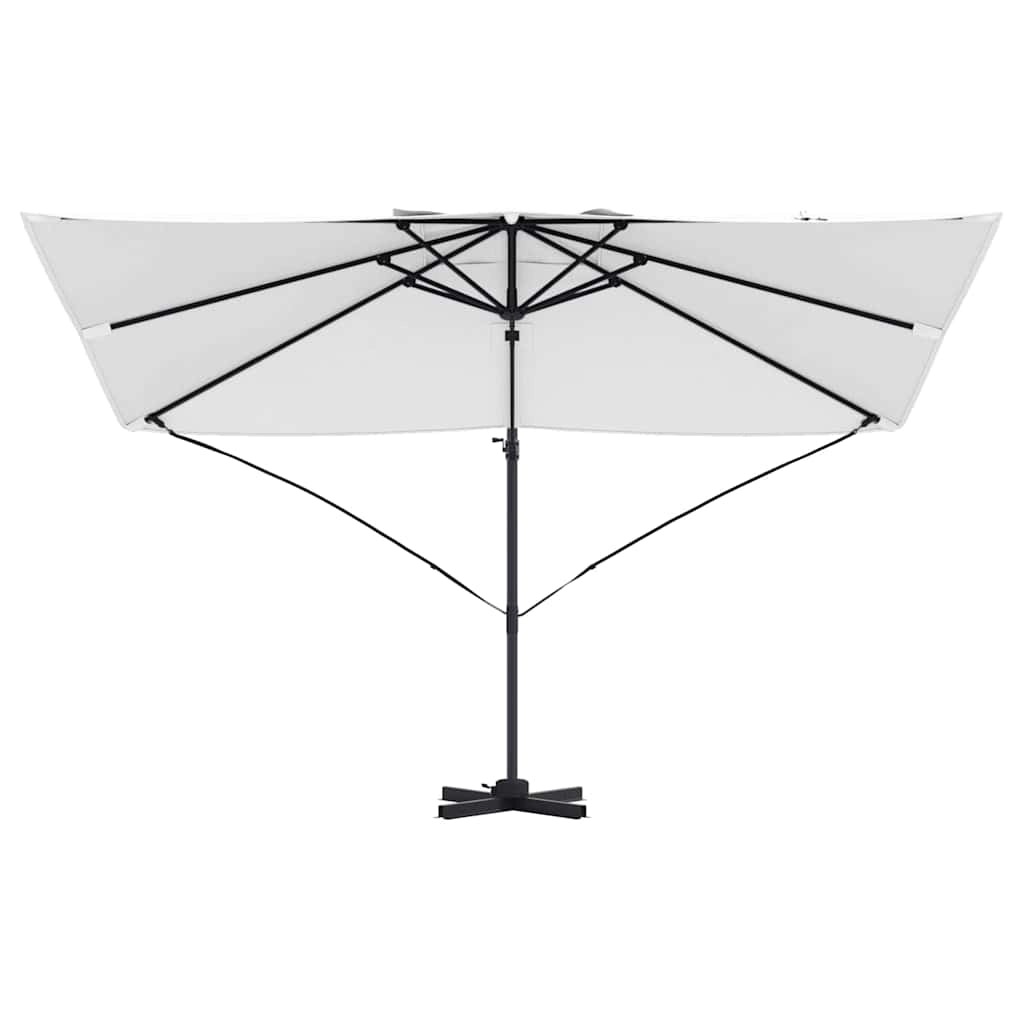Ombrellone a braccio girevole per giardino 351 x 250 x 260 cm ombra confortevole design contemporaneo in poliestere color sabbia 02_0058715