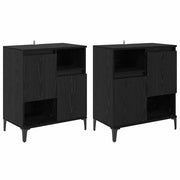 Credenza | Sideboards 2 pcs Rovere Nero 60 x 35 x 70 cm Legno multistrato