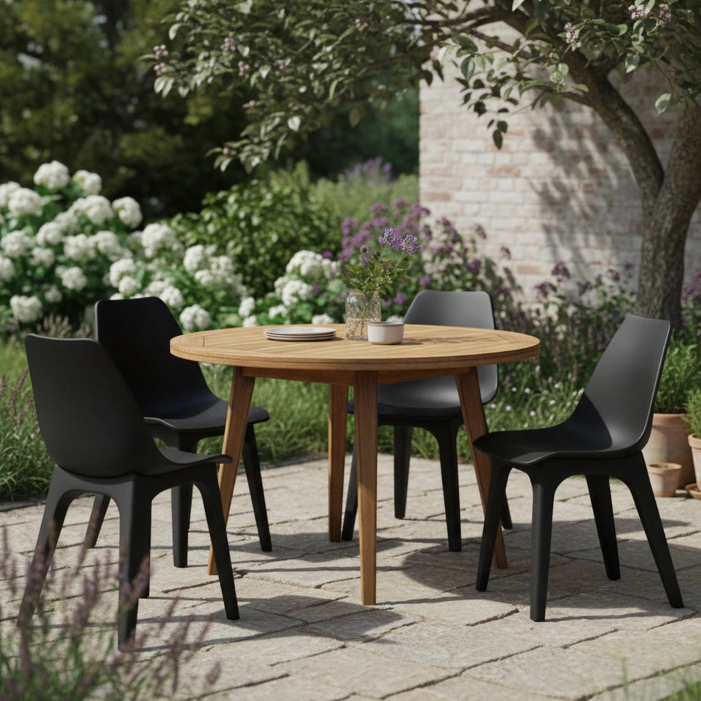 Montivilla, Sedia da Esterno 4 Sedie Made in Italy, Nero Antracite