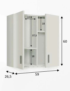Pensile multiuso due ante - Bianco