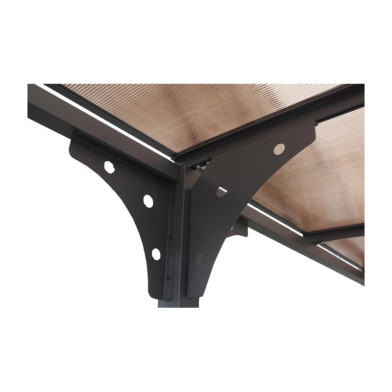Tettoia auto da giardino in alluminio 294x500 cm – pergola, copertura auto carport con tetto piano policarbonato 6 mm – grigio antracite – CAR3050ALTPT Foresta