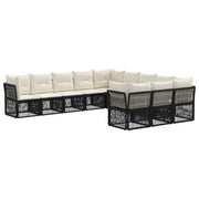 Set Divano da Giardino 11 pcs Nero polyrattan 3434392