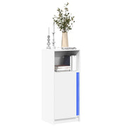 Credenza con LED-Buffet-Armadio da cucina Bianca 42,5x34x100 cm in Legno Multistrato