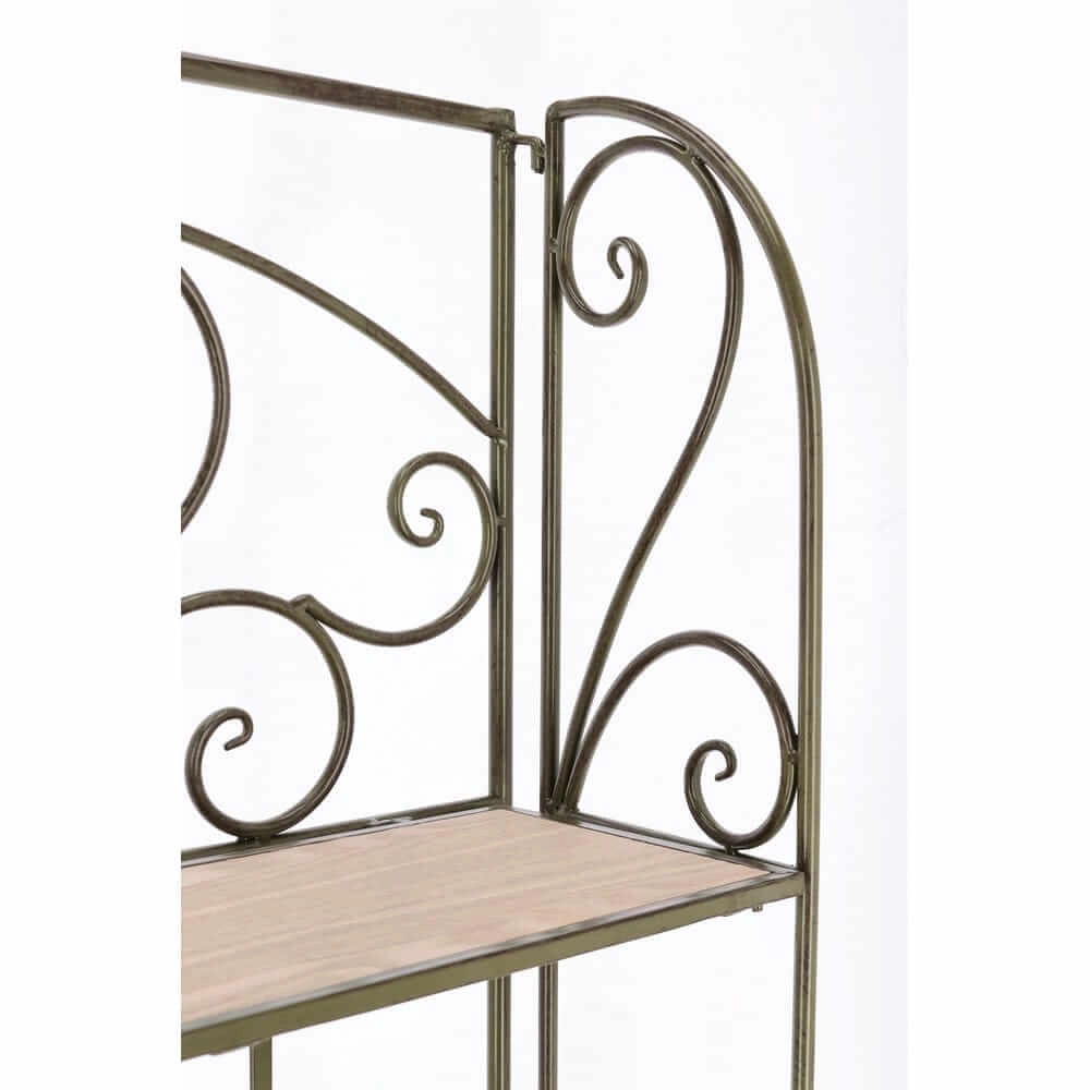 Scaffale in Metallo Bianco con 4 Piani in MDF Stile Romantico - GUSE