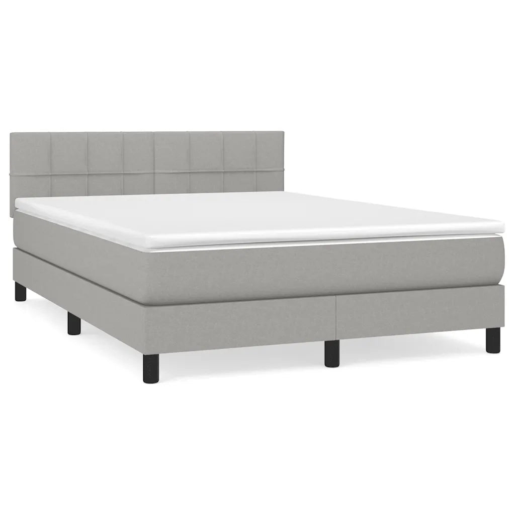 Giroletto a Molle con Materasso Grigio Chiaro 140x190cm Tessuto 3140049