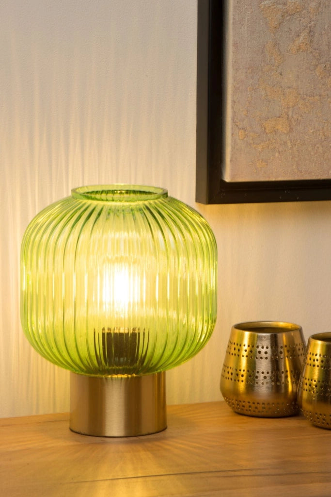 Lampada da tavolo Lucide Maloto verde oro E27 40W IP20