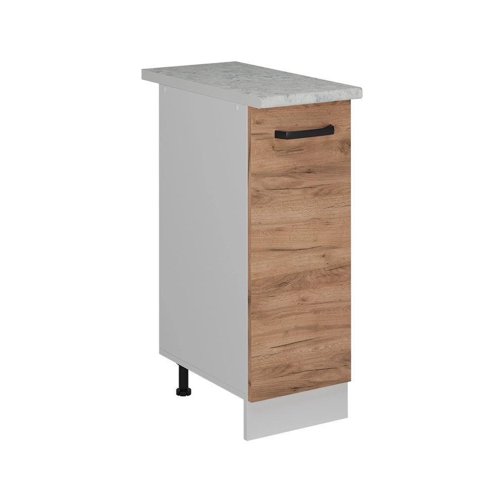 Armadio cucina dispensa alto R-Line Rovere dorato/Bianco 30 cm PL Marmo Vicco