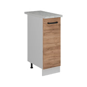 Armadio cucina dispensa alto R-Line Rovere dorato/Bianco 30 cm PL Marmo Vicco