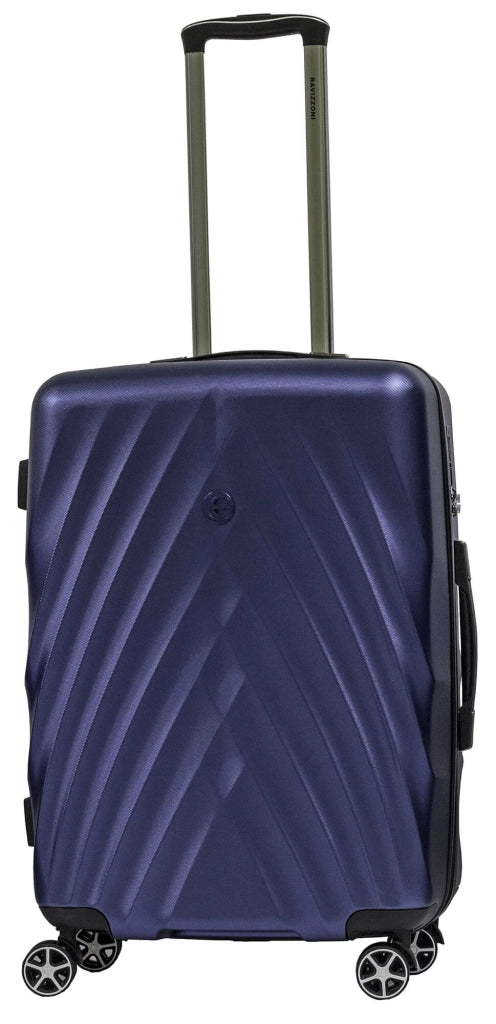 Set 3 Valigie Trolley Rigide in PET 4 Ruote TSA Ravizzoni Diamante Blu