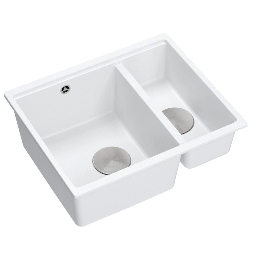 Lavello In Granito Logan 150 White Tappo oro
