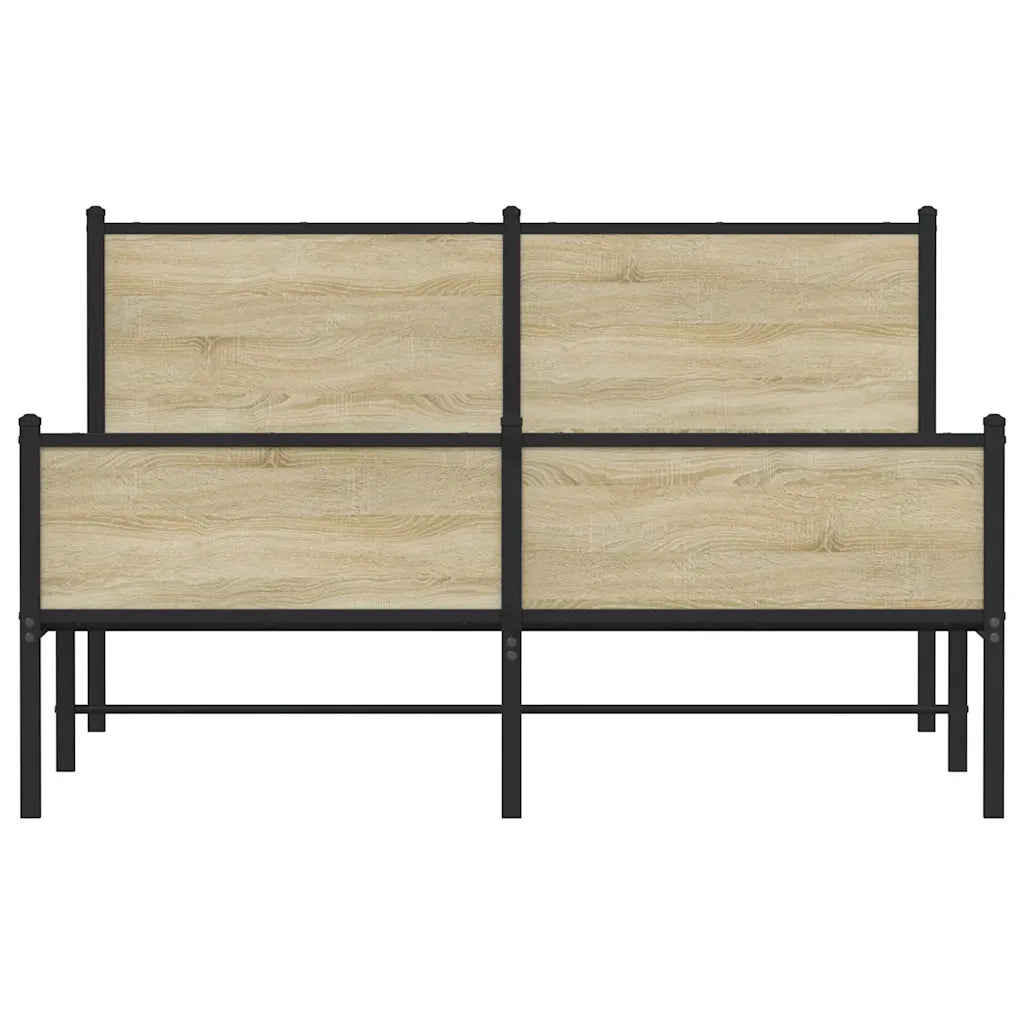Giroletto senza Materaso in Metallo Rovere Sonoma 140x200 cm 4007905