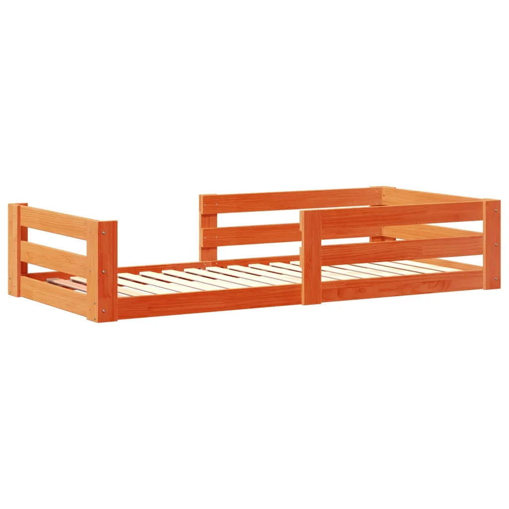 Letto senza Materasso Marrone Cera 100x200 cm in Legno di Pino