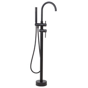 Rubinetto per vasca da bagno Rubinetto per vasca freestanding in ottone Nero con doccetta Design moderno