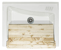 Mobile Lavatoio 63x50x87 cm 2 Ante Asse in Legno Montegrappa Acqua Marella Bianco Lucido